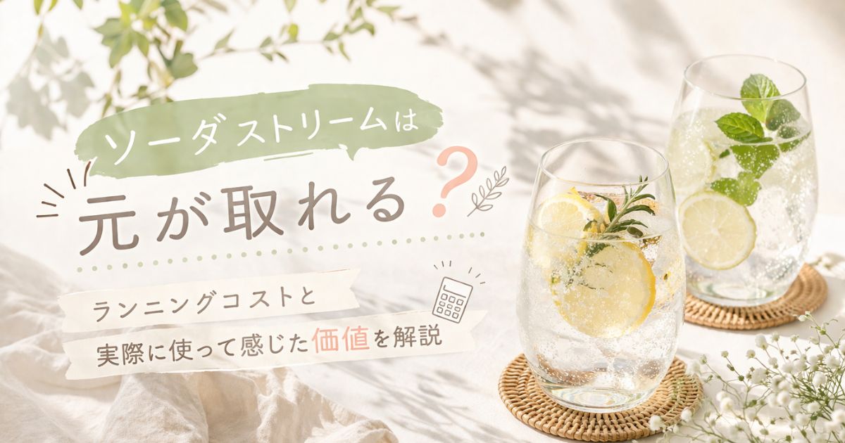ソーダストリームは元が取れる？ランニングコストと実際に使って感じた価値を解説