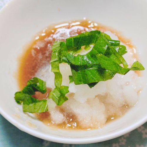 ポン酢×大根おろし×一味（写真は一味かかってないけど、一味は必須！）